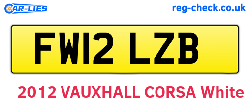 FW12LZB are the vehicle registration plates.