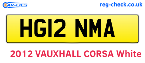 HG12NMA are the vehicle registration plates.