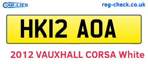 HK12AOA are the vehicle registration plates.