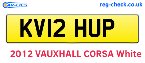 KV12HUP are the vehicle registration plates.