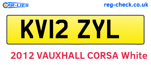 KV12ZYL are the vehicle registration plates.