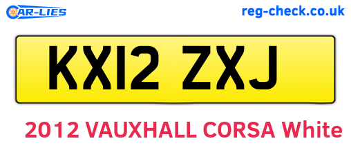 KX12ZXJ are the vehicle registration plates.