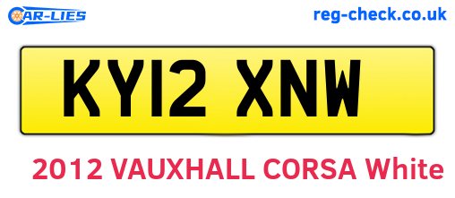 KY12XNW are the vehicle registration plates.