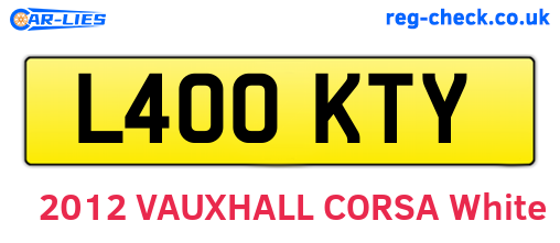 L400KTY are the vehicle registration plates.