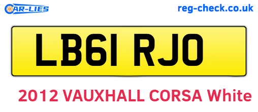 LB61RJO are the vehicle registration plates.