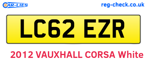 LC62EZR are the vehicle registration plates.