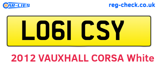 LO61CSY are the vehicle registration plates.