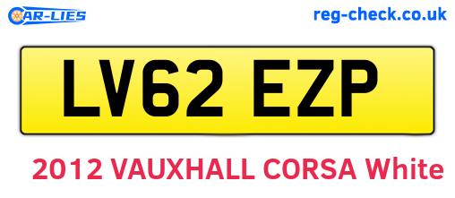 LV62EZP are the vehicle registration plates.