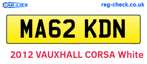 MA62KDN are the vehicle registration plates.