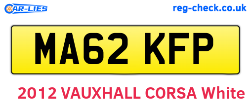 MA62KFP are the vehicle registration plates.