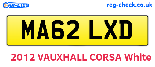 MA62LXD are the vehicle registration plates.