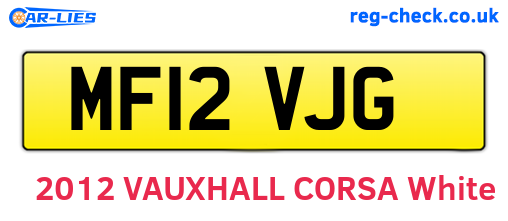 MF12VJG are the vehicle registration plates.