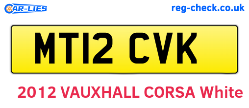 MT12CVK are the vehicle registration plates.