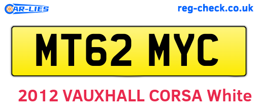 MT62MYC are the vehicle registration plates.
