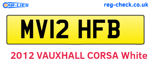 MV12HFB are the vehicle registration plates.