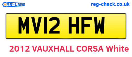 MV12HFW are the vehicle registration plates.