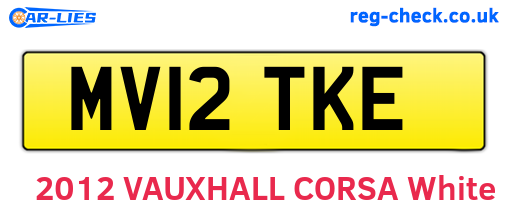 MV12TKE are the vehicle registration plates.
