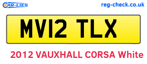 MV12TLX are the vehicle registration plates.