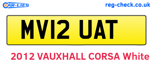 MV12UAT are the vehicle registration plates.