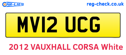 MV12UCG are the vehicle registration plates.