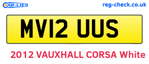 MV12UUS are the vehicle registration plates.