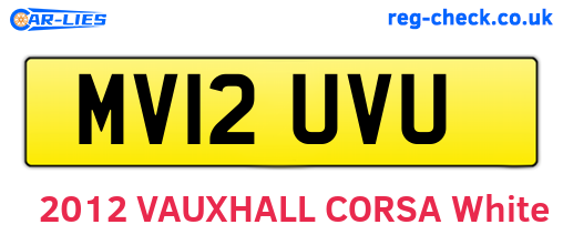 MV12UVU are the vehicle registration plates.