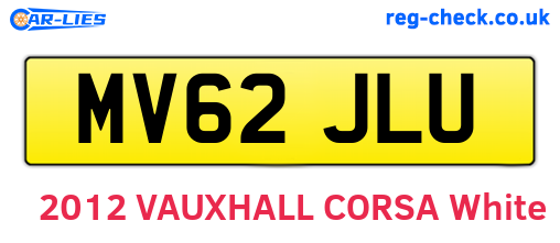MV62JLU are the vehicle registration plates.