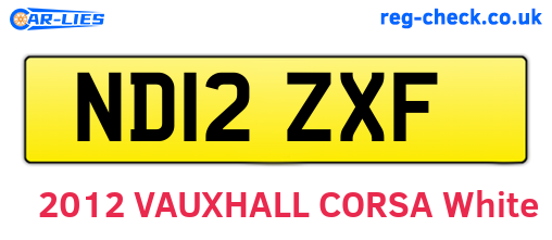 ND12ZXF are the vehicle registration plates.