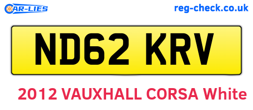 ND62KRV are the vehicle registration plates.