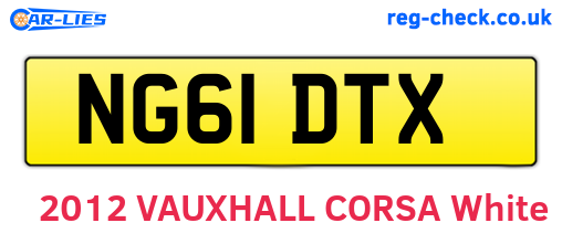 NG61DTX are the vehicle registration plates.