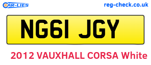 NG61JGY are the vehicle registration plates.