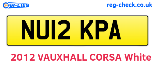 NU12KPA are the vehicle registration plates.