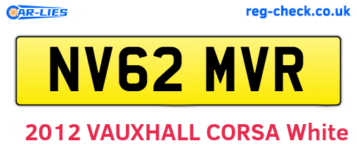 NV62MVR are the vehicle registration plates.