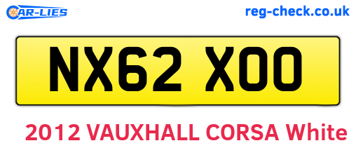 NX62XOO are the vehicle registration plates.