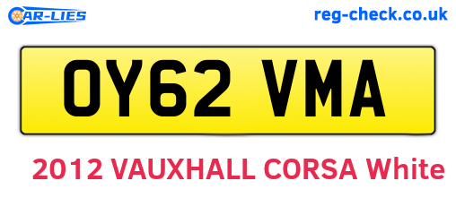 OY62VMA are the vehicle registration plates.