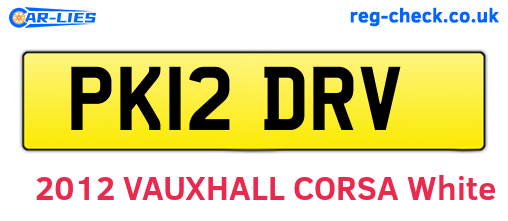 PK12DRV are the vehicle registration plates.