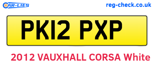 PK12PXP are the vehicle registration plates.