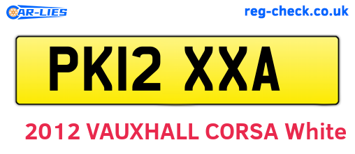 PK12XXA are the vehicle registration plates.