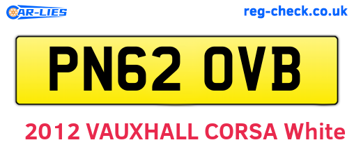 PN62OVB are the vehicle registration plates.