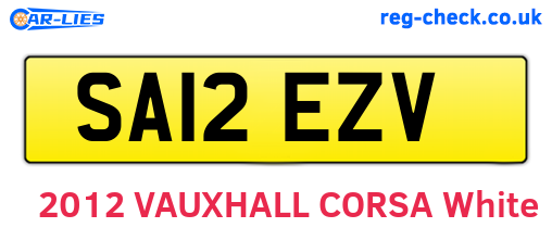 SA12EZV are the vehicle registration plates.