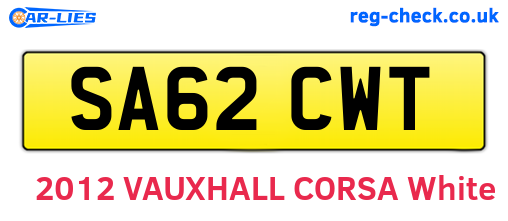SA62CWT are the vehicle registration plates.