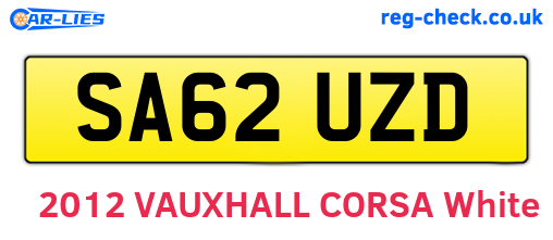 SA62UZD are the vehicle registration plates.