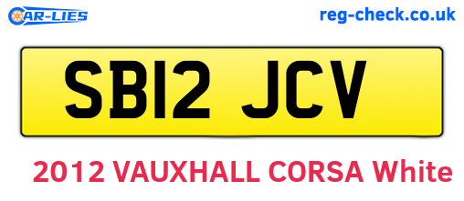SB12JCV are the vehicle registration plates.