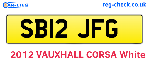 SB12JFG are the vehicle registration plates.