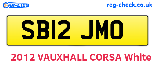 SB12JMO are the vehicle registration plates.