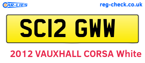 SC12GWW are the vehicle registration plates.