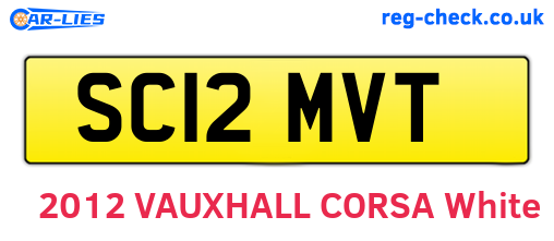 SC12MVT are the vehicle registration plates.