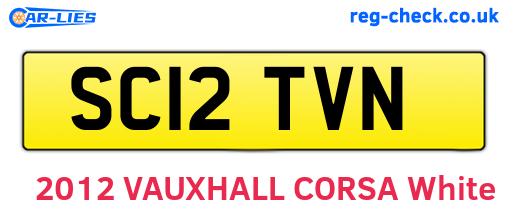SC12TVN are the vehicle registration plates.