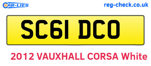 SC61DCO are the vehicle registration plates.