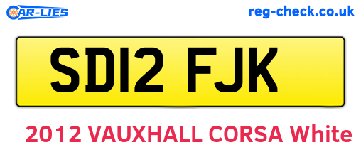 SD12FJK are the vehicle registration plates.